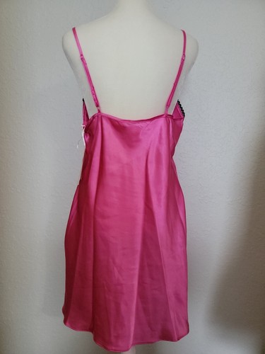LINEA DONATELLA Womens Satin Feel Chemise NWT Shiny,Liquid Look Size Lg Gown - Picture 7 of 8