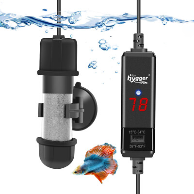 hygger Adjustable 10 25 50 100W Betta Heater Small Aquarium Heater Submersible