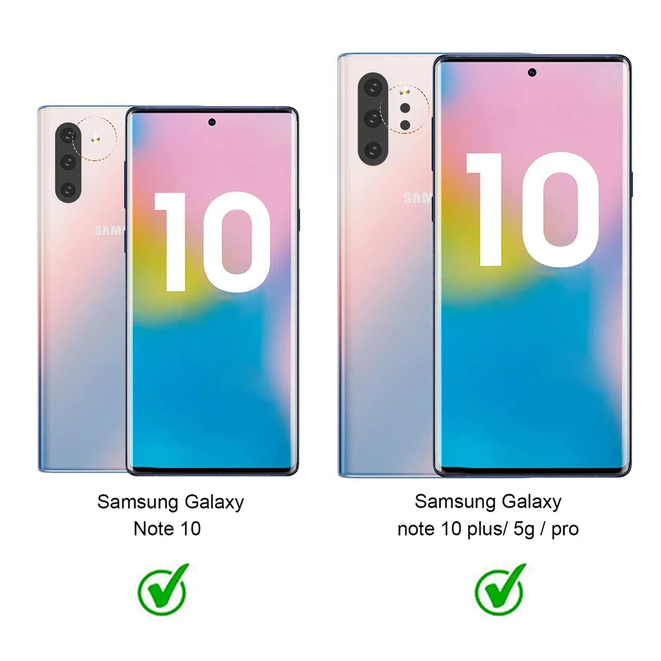 Samsung Galaxy Note 10 Plus 10 Pro Wallet Case Card Slot Hybrid Armor Cover - Image 3 of 4