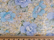 BTY Blue Yellow Green Soft Floral Design Quilt Cotton Fabric Peter Pan Yardage