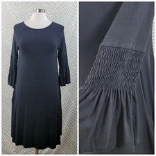 Agnes & Dora T-Shirt Dress Pintuck Sleeve Womens size XS Black Rayon Stretch
