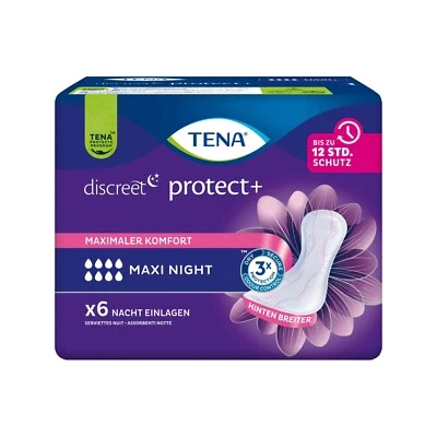 Tena Discreta Protect + Maxi Noche Slipeinlagen 1x 6 Piezas Noche - Imagen 1 de 4