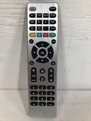 GE 33709 General Electric 4-Device Universal Remote Control Works Brushed Nickel