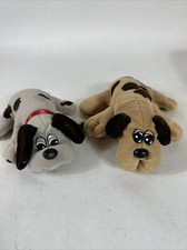 Lot Of Two Vtg 1986 Pound Puppies, Gray With Spots, Brown With Spots