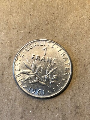 1961 French Coin 1 Franc Française France BU | eBay