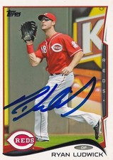 RYAN LUDWICK SIGNED AUTO'D 2014 TOPPS CARD 583 ST LOUIS CARDINALS PADRES RANGERS