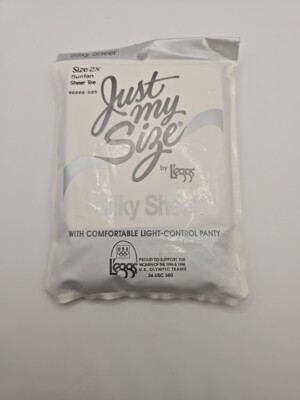 Vtg Just My Size L eggs Silky Sheer Pantyhose Sheer Toe Suntan Sz 2X 82202-S25