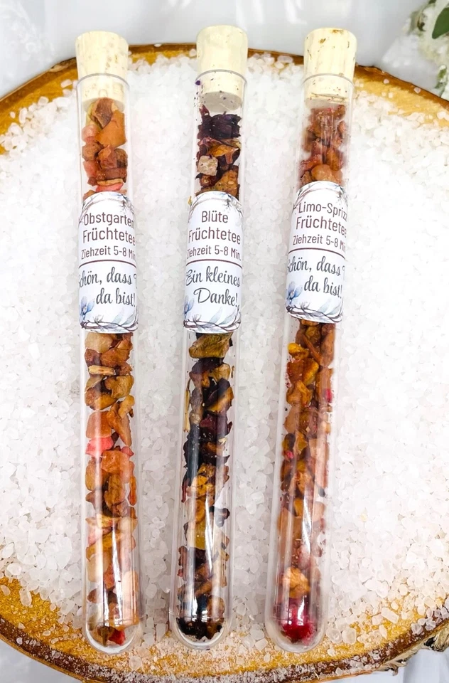 Personalisierte Tee-Geschenke im Reagenzglas – Gastgeschenk Hochzeit, Dankeschön - Bild 3 von 4