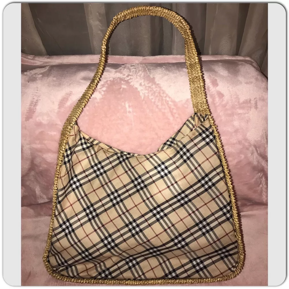 Burberry Nova Check Leather Trimmed Shoulder Bag