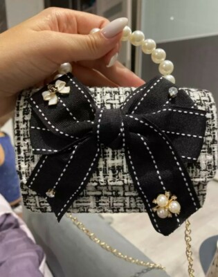 Baby Mädchen süße schwarz weiß Tasche Handtasche Kinder Kinder