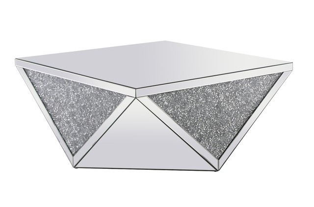 Modern 38" Square Crystal Coffee Table - Thumbnail 3