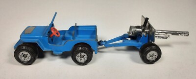 Lone Star, Willys Jeep mit Geschütz, Gesamtlänge ca. 19,5 cm, Vintage, #GF19
