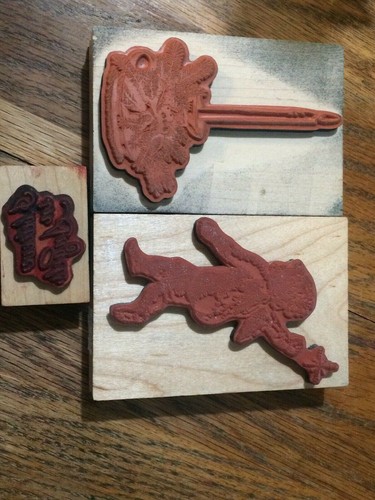 Christmas Candle Angels Rubber Stamps Pine Cherub Believe Inkadinkado Lot - Picture 11 of 12