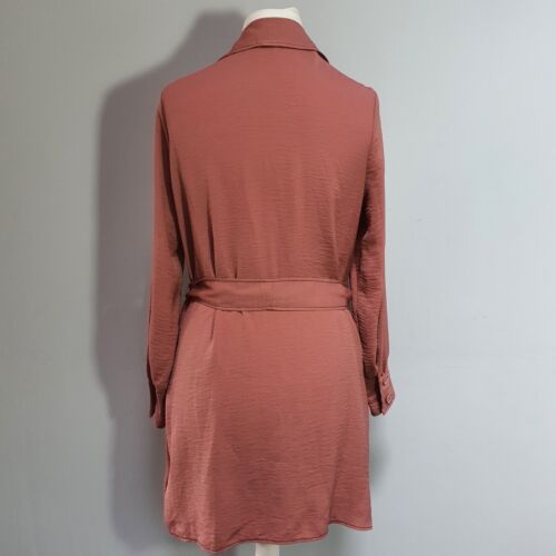 RED HERRING Jacket Dress Duster Coat Shirt Dress Belt Size UK 14 NWT Dusty Pink - Picture 7 of 21