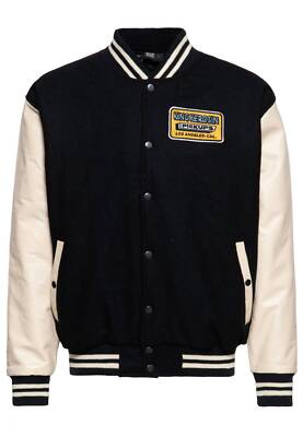 King Kerosin Men Jacket College Felt Pick Up in Black KKI49060-200