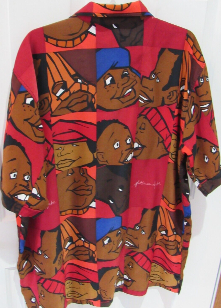 Vintage Platinum FUBU Fat Albert All Over Print Button Down