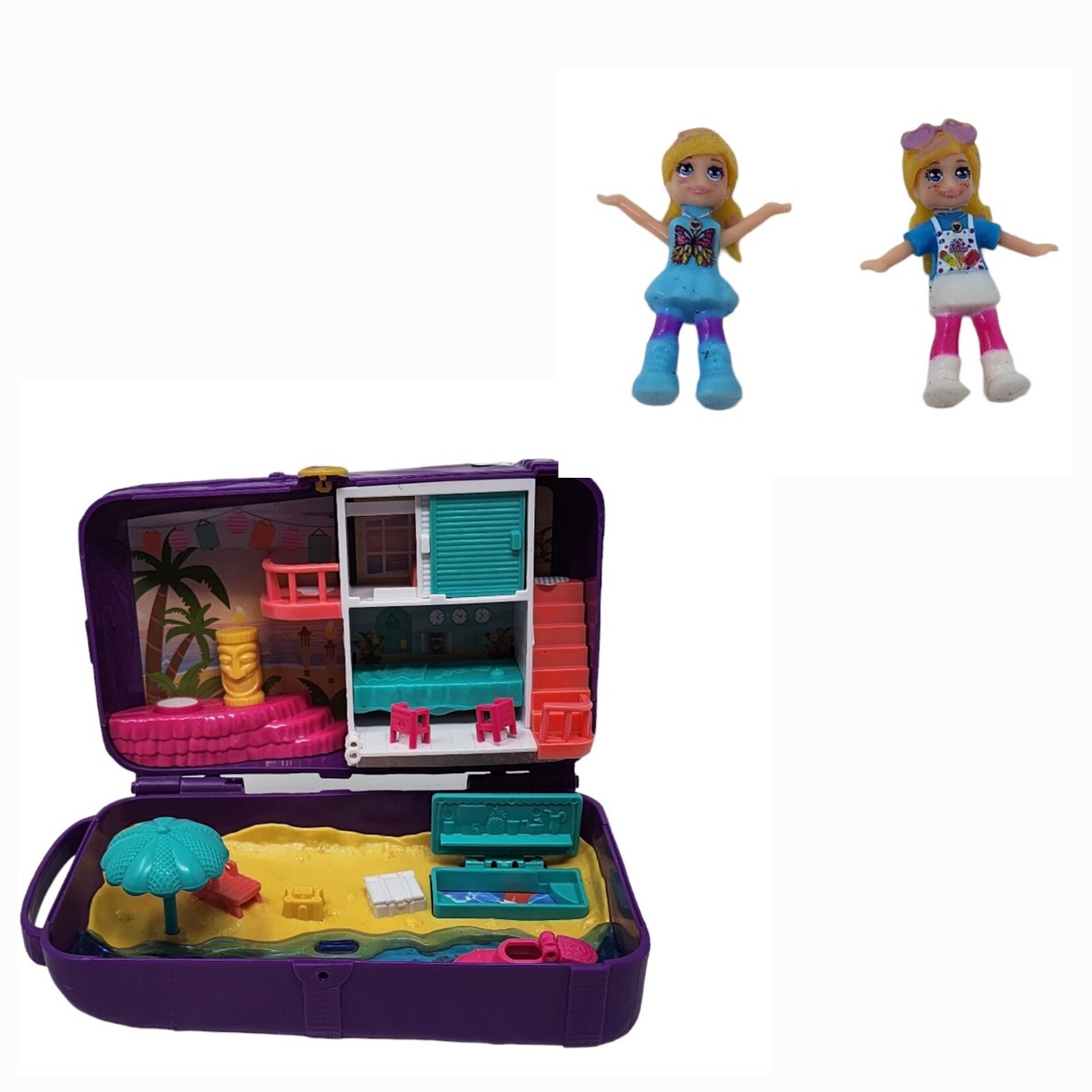 Mattel Polly Pocket Playset Beach Vibes Backpack with Polly