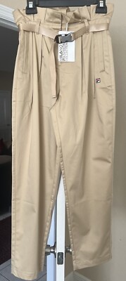 Fila Milano Fashion Collection Paperbag Hi Rise Pants Size Med NWT