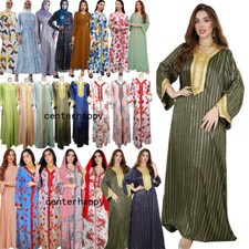 Abaya Women Muslim Dubai Arab Dress Long Maxi Islamic Party Ramadan Kaftan Gown