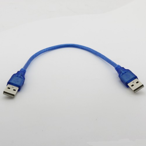 1pc USB 2.0 A Male to A Male Plug Data Connector Extension Cable 1FT/30CM Blue - Picture 5 of 5