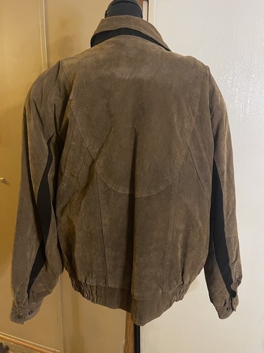 Gitano Men’s Suede Leather Jacket Full Zip Vintage Size XL Brown - Picture 4 of 10