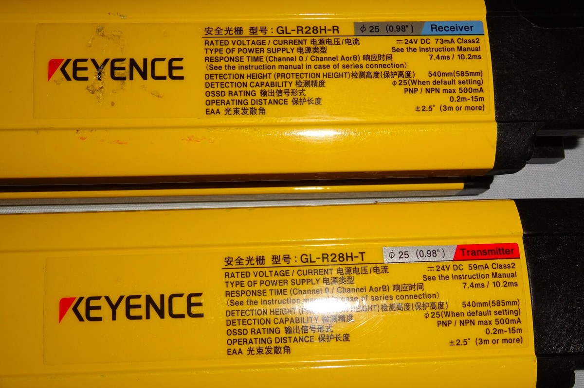 Keyence GL-R28H-R GL-R28H-T Safety Light Curtains GLR28HR Keyence GL-R28H-R GL-R28H-T Safety Light Curtains GLR28HR