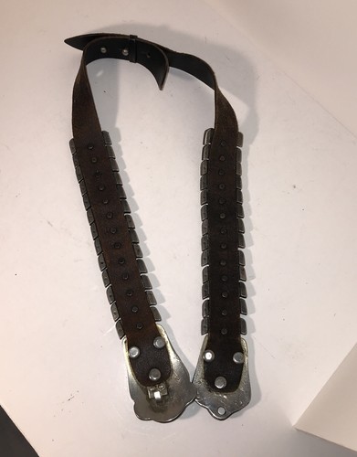 SAKS Fifth Avenue Leder artikuliert silber etruskischer Gürtel ITALIEN verstellbar - Bild 5 von 9