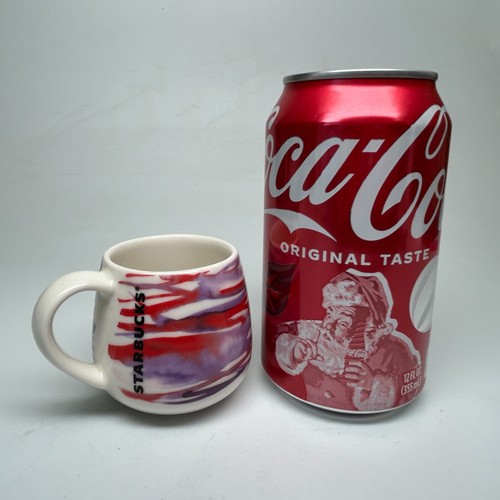 STARBUCKS  Ceramic RED & PURPLE WAVES ESPRESSO / DEMITASSE CUP 2016 3 oz - Picture 5 of 5