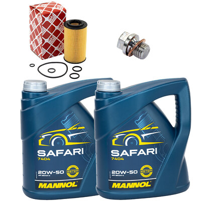 Motoröl Set MANNOL 20W-50 8 Liter + Ölfilter + Schraube für Mercedes S-Klasse 