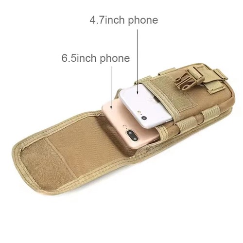Funda táctica Molle doble para teléfono celular cinturón bolsa porta tarjetas billetera con hebilla - Imagen 3 de 23