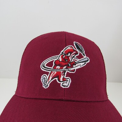 Macon Bacon Embroidered Logo Men's Burgundy Mesh Back Adj Strapback Cap Hat