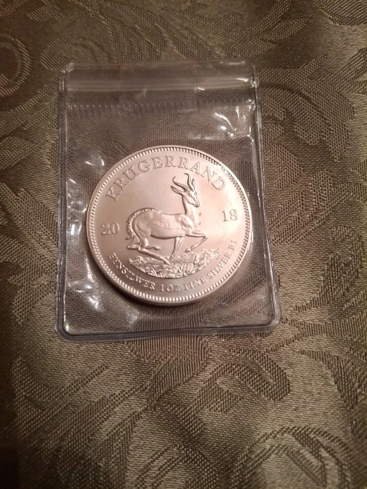 2018 South African 1 OZ .999 Fine Silver Krugerrand BU MINT STATE MS Ungraded. - Image 3 of 4