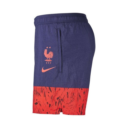 RARE Nike FFF France Football Club Woven Shorts Blue Red Size X-Large CI8474 498 - 第 2/6 張圖片