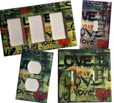 Street Art Wall Painting Love Light Switch Outlet wall Cover Plate Home decor