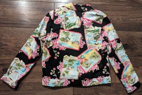 Copa Cabana Women's Unique Colorful Postcard Shacket Size Medium USA Stretchy - Picture 12 of 17