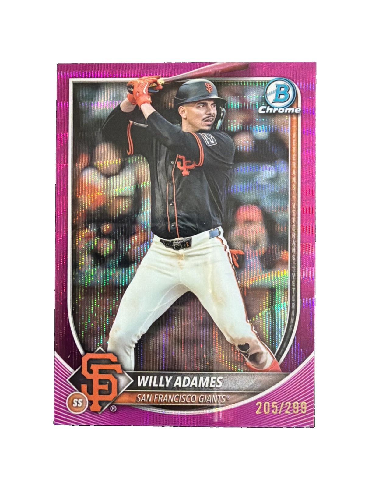 Willy Adames Pink Wave Refractor /299 2025 Bowman Chrome Giants