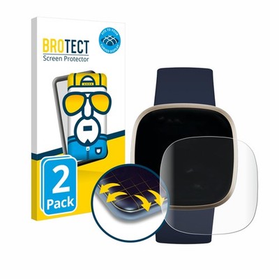 Full-Cover Schutz Folie für Fitbit Versa 3 / Sense 3D Curved Edge Display 2x