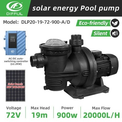 US  STOCK  900W Solar Hybrid Swimming Pool Pump DC/AC Auto-switch Controller