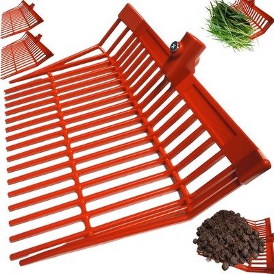 2 red hay Fork Heads, 18-Tooth Manure Fork Head, ABS Plastic