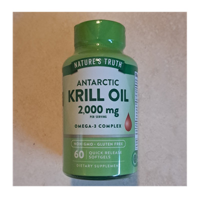 Nature's Truth Antarctic Krill Oil 2000mg Omega-3 60 Softgels Non-GMO