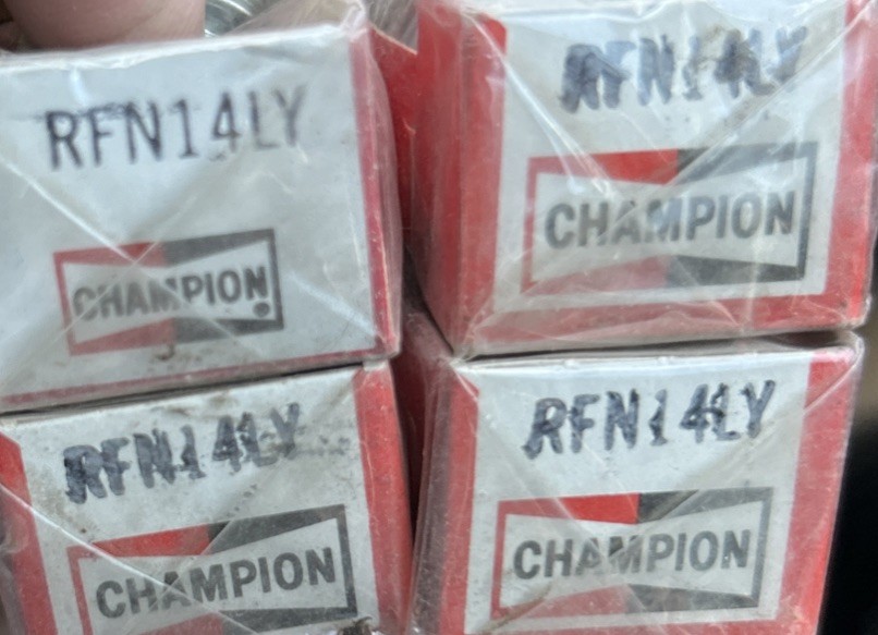 QTY Of 4 - Champion Spark Plug RFN14LY -New Old Stock-Free Shipping- Dirty Boxes