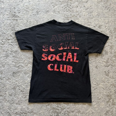 #ad Anti Social Social Club quot;A Fire Insidequot; Pink Flame Tee Black Size L SS21 $25.00