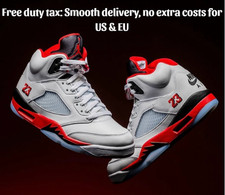 Jordan 5 'Fire Red' Black Tongue HQ7978-101 - Men- Size US 7-12