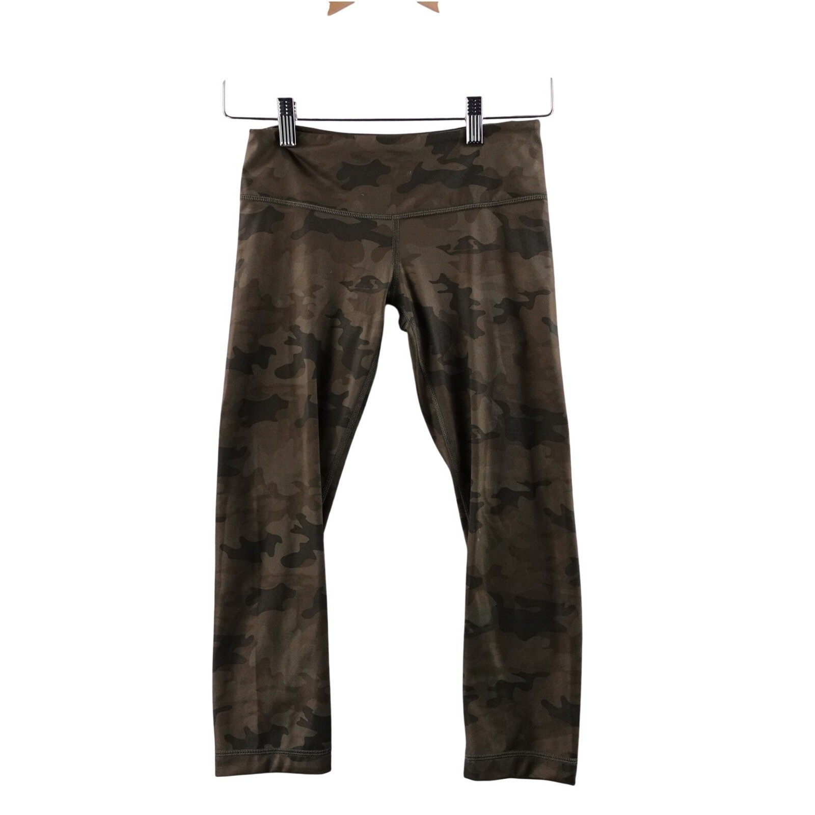 Lululemon Align Camo Crop Leggings Pants Women Size 4 Olive Green Athleisure