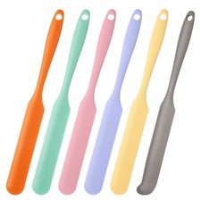 6Pcs Jar Spatula Jam Spreader with Handle Green/Pink/Purple/Yellow/Orange/Grey