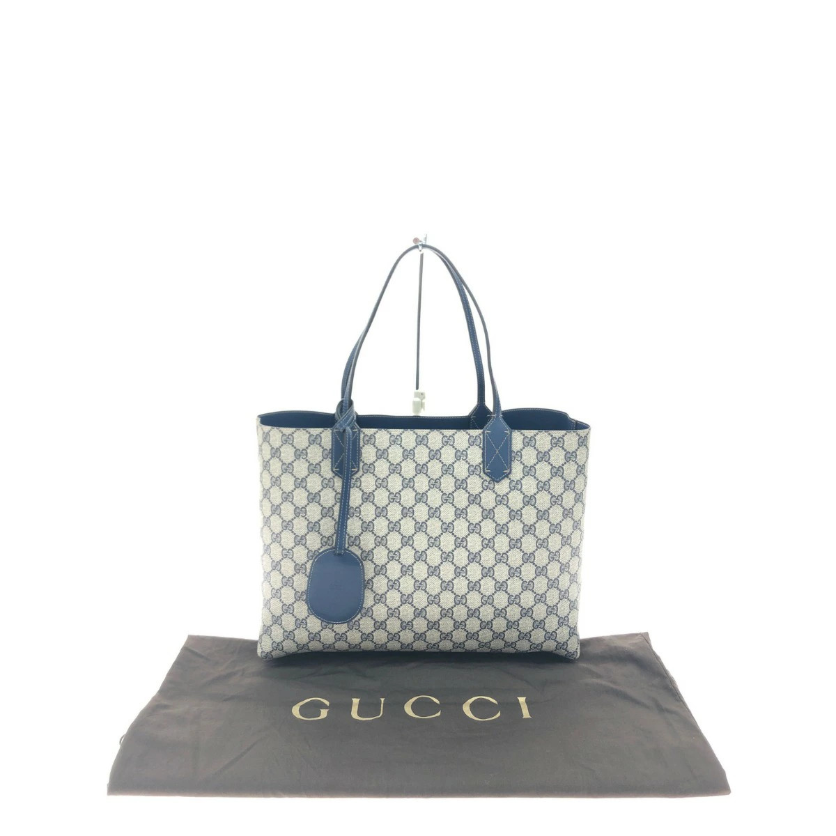 希少カラー【GUCCI】トートバッグ GGスプリーム　ネイビー GUCCI GG Supreme Reversible Tote Bag Navy Blue | eBay