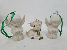 Homco Ltd Edition Series Porcelain Angels and Fawn Ornaments