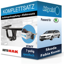 AUTO HAK Anhängekupplung starr und E-Satz 7polig für Skoda Fabia Kombi 00- neu