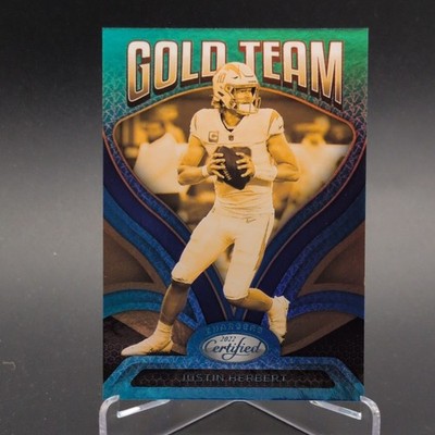 2022 Certifed Justin Herbert Gold Team Teal mirror 14/50 Chargers