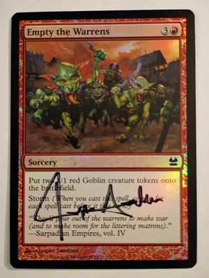 Magic The Gathering - 1x Signed Empty the Warrens (mtg) Modern Masters - 2 avail